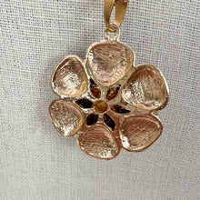 Load image into Gallery viewer, Betsey Johnson Purple Enamel Flower Rhinestone Pendant Necklace 30"