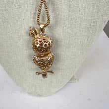 Load image into Gallery viewer, Betsey Johnson Rhinestone Royal Owl Pendant Necklace 30"