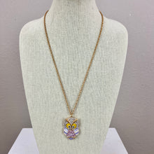 Load image into Gallery viewer, Sparkly Owl Pendant Necklace by Betsey Johnson 30"
