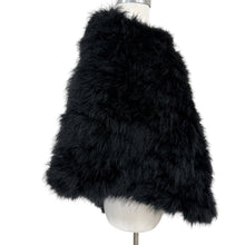 Load image into Gallery viewer, Lafayette 148 New York Black Ostrich Feather Style Capelet