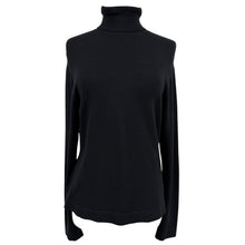 Load image into Gallery viewer, Barry Bricken 90s Minimalist Black Silk Knit Turtleneck Size L