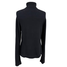 Load image into Gallery viewer, Barry Bricken 90s Minimalist Black Silk Knit Turtleneck Size L