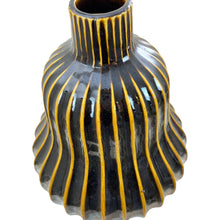 Load image into Gallery viewer, MCM Ceramic Ribbed Gourd Vase 12"