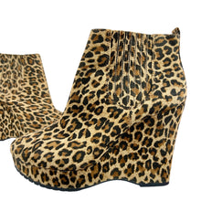 Load image into Gallery viewer, BCBG Leopard Print Wedge Booties Size 10