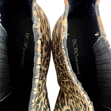 Load image into Gallery viewer, BCBG Leopard Print Wedge Booties Size 10