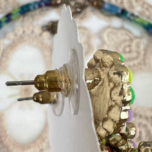 Load image into Gallery viewer, Pom-Pom Tassel Necklace with Evil Eye Earrings Set