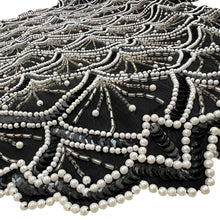 Load image into Gallery viewer, Vintage 80s Sequin & Pearls Silk Top Size XL