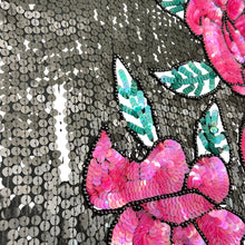 Load image into Gallery viewer, Vintage 80s 100% Silk Sequin Roses Top Size Large