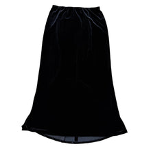 Load image into Gallery viewer, Alex Evenings Black Velvet Trumpet Maxi Skirt Elastic Waist Size L