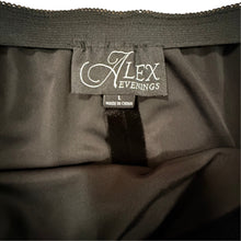 Load image into Gallery viewer, Alex Evenings Black Velvet Trumpet Maxi Skirt Elastic Waist Size L