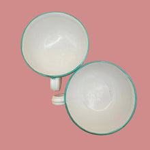 Load image into Gallery viewer, Vintage Italian Pottery Cappuccino Set 2 Sponged Rainbow Stripe