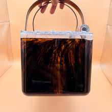 Load image into Gallery viewer, Mid Century Lucite & Faux Tortoiseshell Box Purse
