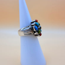 Load image into Gallery viewer, Vintage Sterling Silver Multi-Stone Cluster Statement Ring Size 4.5