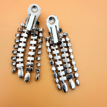 Load image into Gallery viewer, Vintage 1950s Rhinestone Fringe Waterfall Clip-On Earrings