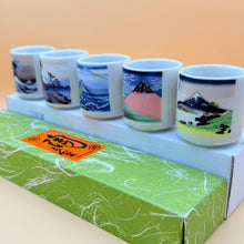 Load image into Gallery viewer, Vintage Japanese Porcelain Sake Cups Set of 5