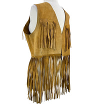 Load image into Gallery viewer, Vintage Handmade Leather Fringe Vest Size Large