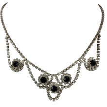 Load image into Gallery viewer, Vintage Rhinestones and Black Gemstones Jewelry Set