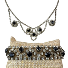 Load image into Gallery viewer, Vintage Rhinestones and Black Gemstones Jewelry Set