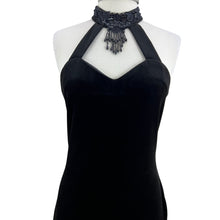 Load image into Gallery viewer, 90s Black Sweetheart Neck Cocktail Dress Size Medium