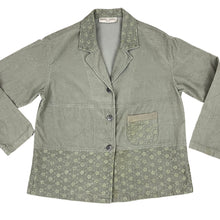 Load image into Gallery viewer, Vintage Light Green Corduroy Embroidered Jacket Petite Medium