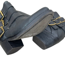 Load image into Gallery viewer, Jeffrey Campbell X Free People Black Leather 3 Buckle Ankle Boot Size 6