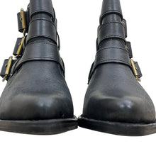 Load image into Gallery viewer, Jeffrey Campbell X Free People Black Leather 3 Buckle Ankle Boot Size 6