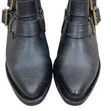 Load image into Gallery viewer, Jeffrey Campbell X Free People Black Leather 3 Buckle Ankle Boot Size 6