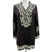 Load image into Gallery viewer, Brown Embroidered Tunic Dress Size Medium