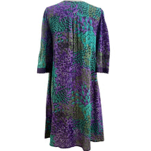 Load image into Gallery viewer, VTG Purple Multicolor Peasant Dress Size Medium