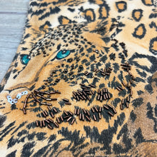 Load image into Gallery viewer, Vintage Animal Print Knit Cardigan Sweater with Sequin Size Large