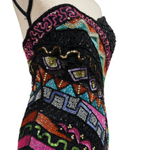Load image into Gallery viewer, Vintage TOGETHER!Sweetheart Neck Sequin Beaded Dress Size 8 Small/Medium