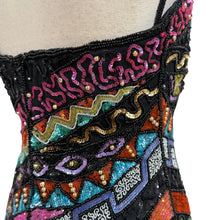 Load image into Gallery viewer, Vintage TOGETHER!Sweetheart Neck Sequin Beaded Dress Size 8 Small/Medium