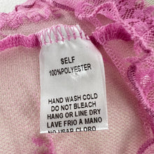 Load image into Gallery viewer, Mauve Pink Lettuce Trim Sheer Lace Long Sleeve Top Size Small