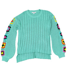 Load image into Gallery viewer, Granny Square Sleeves Pullover Knit Sweater Size Small