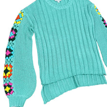 Load image into Gallery viewer, Granny Square Sleeves Pullover Knit Sweater Size Small