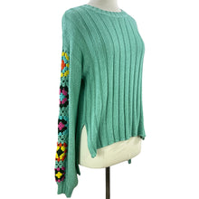Load image into Gallery viewer, Granny Square Sleeves Pullover Knit Sweater Size Small