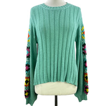 Load image into Gallery viewer, Granny Square Sleeves Pullover Knit Sweater Size Small