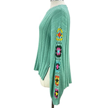 Load image into Gallery viewer, Granny Square Sleeves Pullover Knit Sweater Size Small