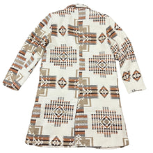 Load image into Gallery viewer, Rust Aztec Print Pea Coat Size Small