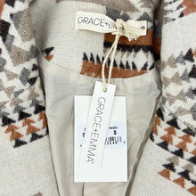 Load image into Gallery viewer, Rust Aztec Print Pea Coat Size Small