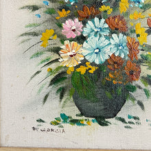 Load image into Gallery viewer, R. Garcia Floral Oil in Canvas Painting 17" x 21"