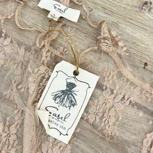 Load image into Gallery viewer, Mauve White Lettuce Trim Sheer Lace Long Sleeve Top Size Small