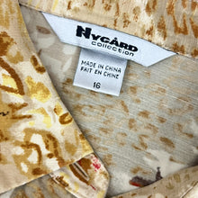 Load image into Gallery viewer, Brown Vintage Silk Linen Sleeveless Collared Button-Up Shirt Size 16