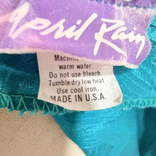 Load image into Gallery viewer, 80s April Rain Turquoise Jacquard Cocktail Dress Size Medium/Large