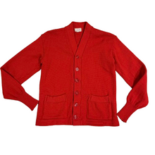 Load image into Gallery viewer, VTG Sand Red Knit Cardigan Size Small
