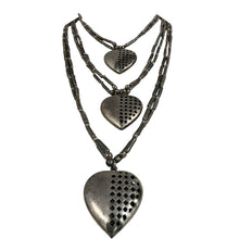 Load image into Gallery viewer, Vintage Multi Strand Heart Necklace Mixed Metal Partial Sterling 30"