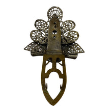Load image into Gallery viewer, Vintage Art Nouveau Revival Fur Clip Filigree Blue Glass