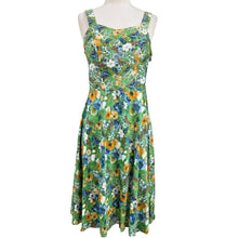 Load image into Gallery viewer, Vintage 1970s Floral Cotton Sundress with Built-In Bra ILGWU Union Made USA