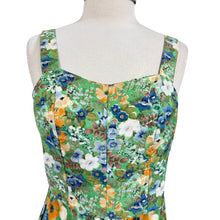 Load image into Gallery viewer, Vintage 1970s Floral Cotton Sundress with Built-In Bra ILGWU Medium