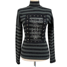 Load image into Gallery viewer, VTG Moschino Striped Knit Mock Neck Small